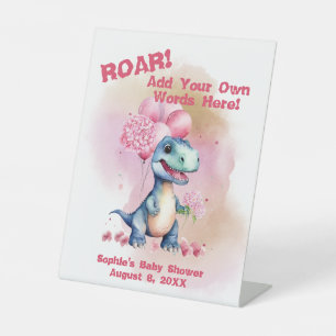 Signe De Table Rugir! C'Est Une Fille T-Rex Dinosaur Personnalisa