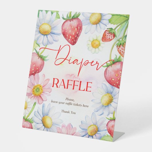 Signe De Table Rupture de baby shower de fraise douce Berry (Recto)