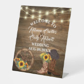 Signe De Table Russe Cowboy Tournesol Ouest Mariage Bienvenue (Recto)