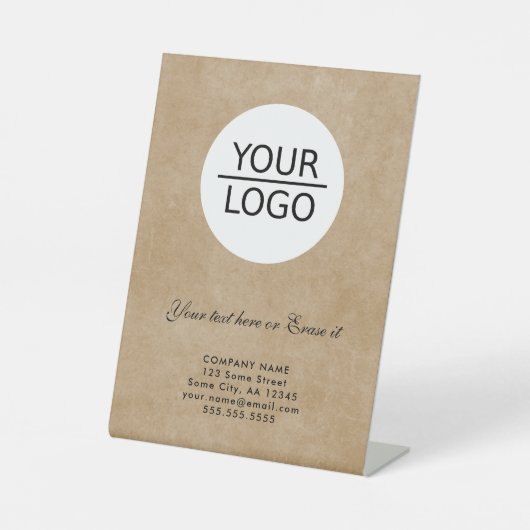 Signe De Table Rustic Ajouter Logo Texte Personnalisé Promotion d (Recto)