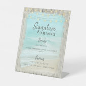 Signe De Table Rustic Beach Mariage Signature Boissons (Recto)