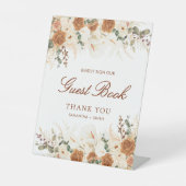 Signe De Table Rustic Boho Terracotta Floral Guest Book (Recto)