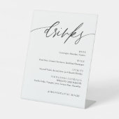 Signe De Table Rustic Calligraphie Mariage Boissons Menu Bar (Recto)
