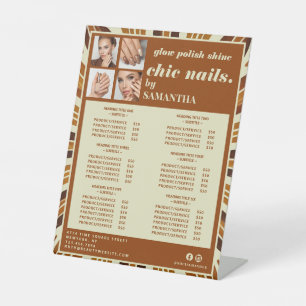 Signe De Table Rustic Chic Nail Beauté Salon Liste de services