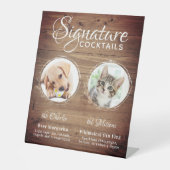 Signe De Table Rustic Chien Signature Boissons Personnalisé Anima (Recto)