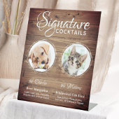 Signe De Table Rustic Chien Signature Boissons Personnalisé Anima