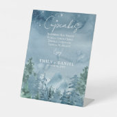 Signe De Table Rustic Dark Blue Mountains Mariage Cake (Recto)