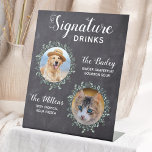 Signe De Table Rustic Dog Mariage Bar Pet Signature Boissons<br><div class="desc">Signature Boissons de vos animaux de compagnie! Inclure votre meilleur chien, meilleur chat et tout animal de compagnie dans votre mariage avec son bar à boissons signature pour vos invités. Parfait pour les amoureux de les chiens, et un bar spécial chien sera un succès à votre mariage. Tableau rustique avec...</div>