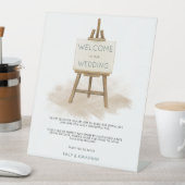 Signe De Table Rustic Easel Bienvenue Mariage Mesures de sécurité (In SItu)