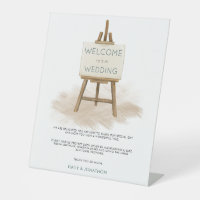 Rustic Easel Bienvenue Mariage Mesures de sécurité