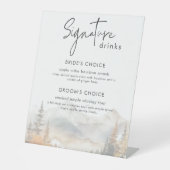 Signe De Table Rustic Fall Mountain Scene Wedding Signature Drink (Recto)