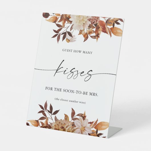 Signe De Table Rustic Fall quitte Invité Combien de baisers (Recto)