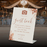 Signe De Table Rustic Floral Photo Mariage de automne du livre d'<br><div class="desc">Cet élégant panneau de livres d'or à fleurs rustiques mariage est parfait pour toutes les célébrations. Conçu par Thisisnotme©</div>