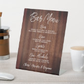 Signe De Table Rustic Mariage Drink Menu barre personnalisée (In SItu)