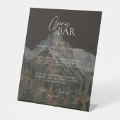 Signe De Table Rustic Mountain Brown Open Bar Wedding (Recto)