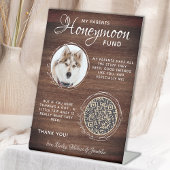 Signe De Table Rustic Pet Mariage Custom Chien Photo Fonds Lune d
