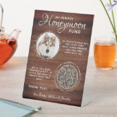 Signe De Table Rustic Pet Mariage Custom Chien Photo Fonds Lune d (In SItu)