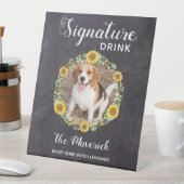 Signe De Table Rustic Pet Mariage Signature Boire Tournesol Photo (In SItu)