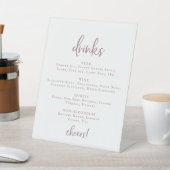 Signe De Table Rustic Rose Gold Script Mariage Boissons Menu Sign (In SItu)