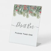 Signe De Table Rustic Winter Berry Pine Mariage de verdure (Recto)