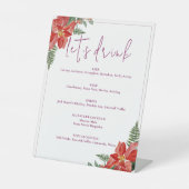 Signe De Table Rustic Winter Poinsettia Red Christmas Wedding (Recto)