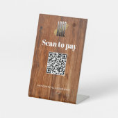 Signe De Table Rustic Wood Business Logo Scan pour payer le code  (Recto)