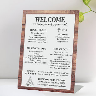 Signe De Table Rustic Wood Cabine Location de propriété Bienvenue