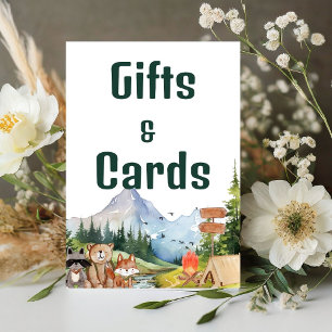 Signe De Table Rustic Woodland Animaux cadeau & carte Anniversair