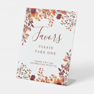 Signe De Table Rustique Automne Automne Feuilles Faveurs Mariage