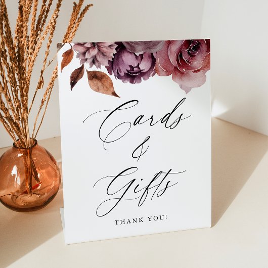 Signe De Table Rustique Automne Floral Cartes de mariage et cadea