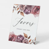 Signe De Table Rustique Automne Marsala Floral Faveurs Mariage Fa (Recto)