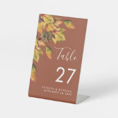 Signe De Table Rustique Brown Autumn Foliage Mariage de automne (Recto)