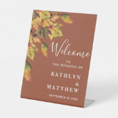 Signe De Table Rustique Brown Autumn Foliage Mariage de automne B (Recto)