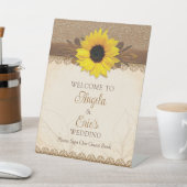 Signe De Table Rustique Burlap dentelle Mariage de tournesol en b (In SItu)