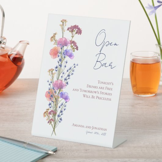 Signe De Table Rustique Delicate Acrylique Floral Mariage Open Ba (In SItu)