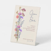 Signe De Table Rustique Delicate Beige Floral Mariage Open Bar (Recto)