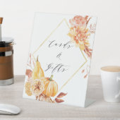 Signe De Table Rustique Floral Citrouille Gold Cartes et cadeaux (In SItu)