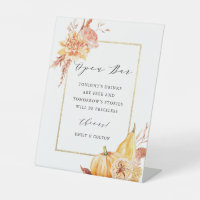Rustique Floral Citrouille Gold Frame Mariage Open