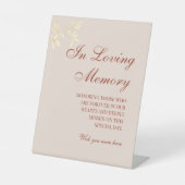 Signe De Table Rustique Floral Intemporel En Mémoire Amoureuse (Recto)