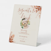 Signe De Table Rustique Floral Mariage de automne Pet Signature B (Recto)