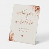 Signe De Table Rustique Floral Souhaite Que Vous Étiez Ici En Mém (Recto)