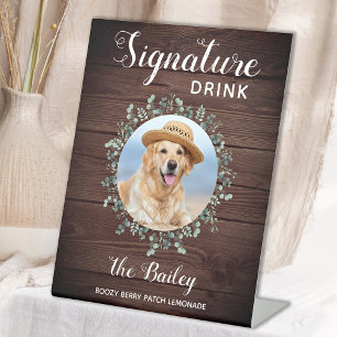 Signe De Table Rustique Mariage Signature Boissons Animaux de com