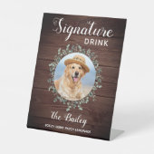 Signe De Table Rustique Mariage Signature Boissons Animaux de com (Recto)