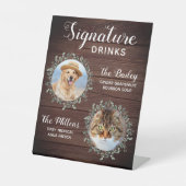 Signe De Table Rustique Mariage Signature Boissons Animaux de com (Recto)