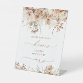 Signe De Table Rustique Neutre Boho Floral Combien de baisers (Recto)