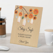 Signe De Table Rustique Orange Floral Mason Jarres Mariage Sécuri (In SItu)