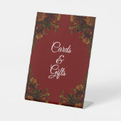 Signe De Table Rustique Orange Red Fall Élégant Mariage gothique (Recto)