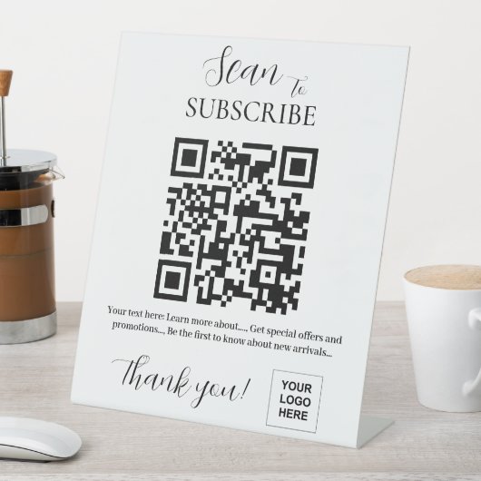 Signe De Table S'abonner au code QR (In SItu)