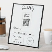 Signe De Table Sacré pour payer un code QR Signal piédestal (In SItu)