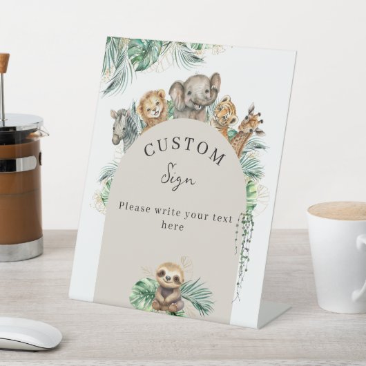 Signe De Table Safari Animal Jungle Baby shower moderne Custom (In SItu)